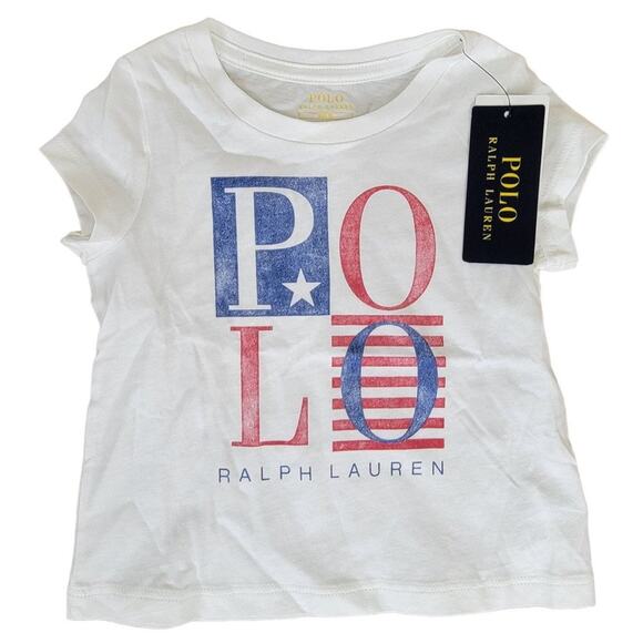 Polo Ralph Lauren Girls Spell Out Star Tee White size 2T - Picture 4 of 5